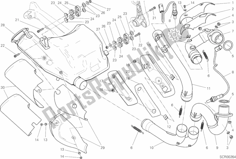 Toutes les pièces pour le Système D'échappement du Ducati Monster 797 Thailand USA 2018
